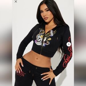 Ed Hardy NYC Zip Front Hoodie Size 1X (NWOT)